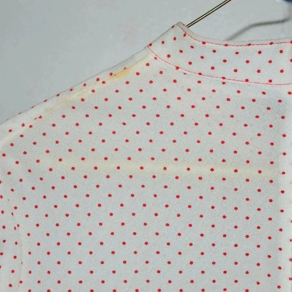 WYNETTE Red Cream Polka Dot Sheer Night Gown - Picture 5 of 5